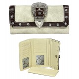 Wallet - Belt Buckle Wallet w/ Check Book Cover - Natural Wallet - Belt Buckle Wallet w/ Check Book Cover - Natural