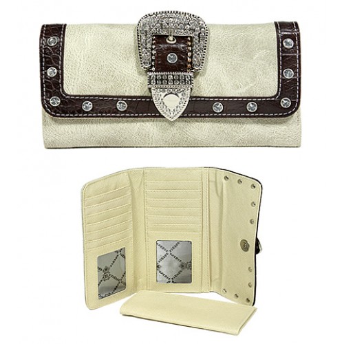 Wallet - Belt Buckle Wallet w/ Check Book Cover - Natural