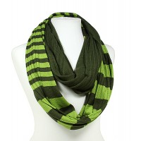 Scarf - Infinity Loop Knitted Stripes - Olive -SF-11KS002OLV