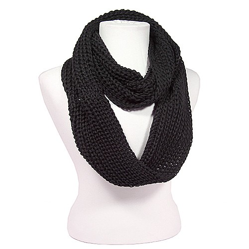 Scarf - Infinity Knitted Scarf - Brown