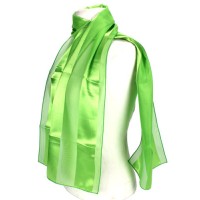 Scarf - Satin Solid - Stripes - Lime - SF-AO001LM