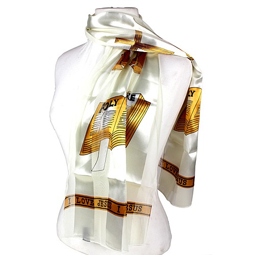 Scarf - Satin Bible Prints - SF-ON7003IV