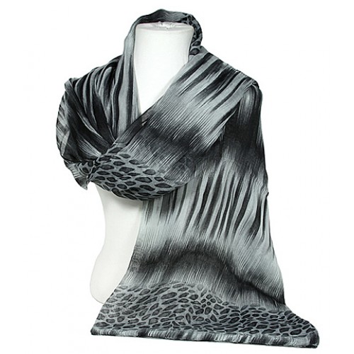 Scarf - Animal Print #1 - Black - SF-PS7055BK