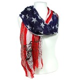 Scarf - USA Flag Print w/Skull Prints Scarf - USA Flag Print w/Skull Prints