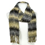 Scarf - Fabric -Scarf - Zigzag Print Scarf - Gray - SF-SF2506GY Scarf - Fabric -Scarf - Zigzag Print Scarf - Gray - SF-SF2506GY