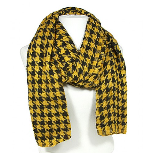 Scarf - Houndstooth Print - Yellow - SF-TSF51489YL