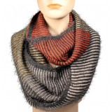Infinity Scarf - Multi Color Stripes - Orange/Brown Color - SF-16832OGBN Infinity Scarf - Multi Color Stripes - Orange/Brown Color - SF-16832OGBN