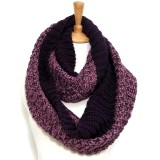 Infinity Scarf - Rib Stitches – 2 Tones Infinity Scarf - Rib Stitches – 2 Tones