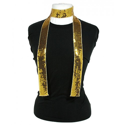 Scarf - Square Sequined Scarf - Gold - SF-SFS109102