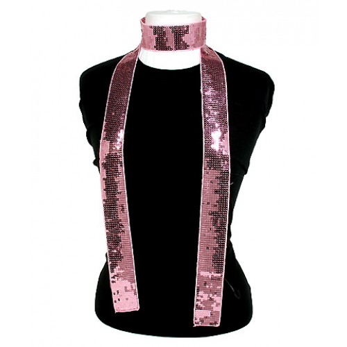 Scarf - Square Sequined Scarf - Light Pink - SF-SFS109105 Scarf - Square Sequined Scarf - Light Pink - SF-SFS109105