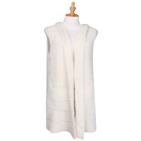 Women's Wool-like Touch Hooded Cardigan - Ivory - SF-AO603IV 