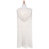 Women's Wool-like Touch Hooded Cardigan - Ivory - SF-AO603IV Women's Wool-like Touch Hooded Cardigan - Ivory - SF-AO603IV