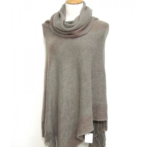 Shawl &ndash; Knitted Accent w/ Golden Thread - SF-CG174