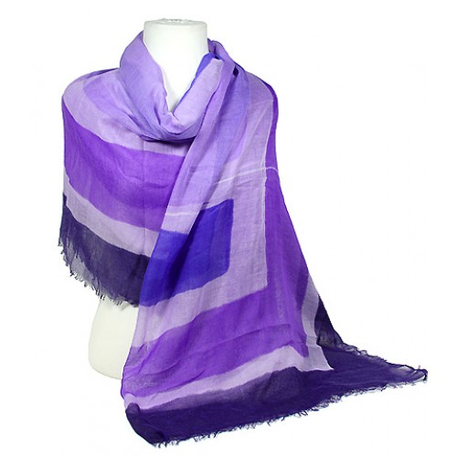 Scarf - Shawl - Concentric Square Print - Purple / Lavender - SF-SSF50545PKX Scarf - Shawl - Concentric Square Print - Purple / Lavender - SF-SSF50545PKX